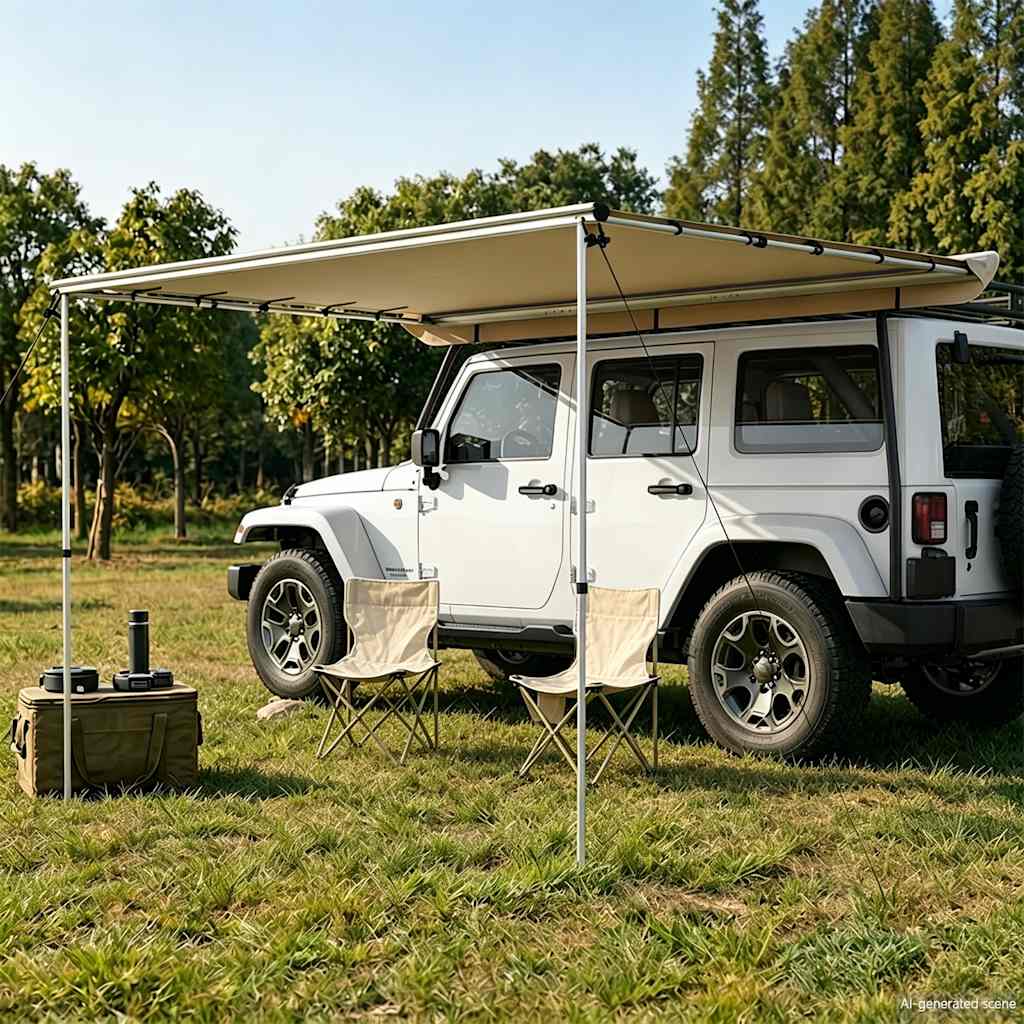 vidaXL Zadaszenie do kampera, 4 x 2,5 x 2,15 m, beżowe