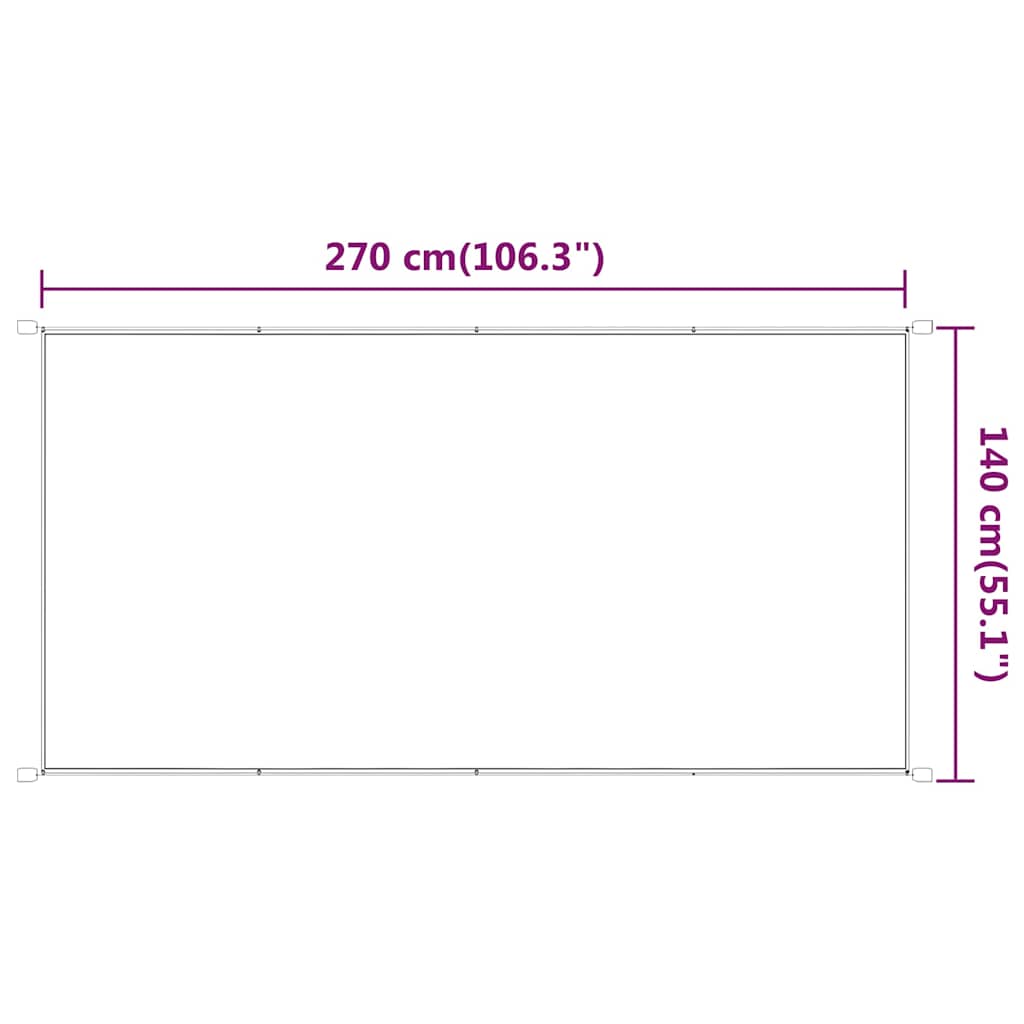 vidaXL Markiza pionowa, biała, 140x270 cm, tkanina Oxford