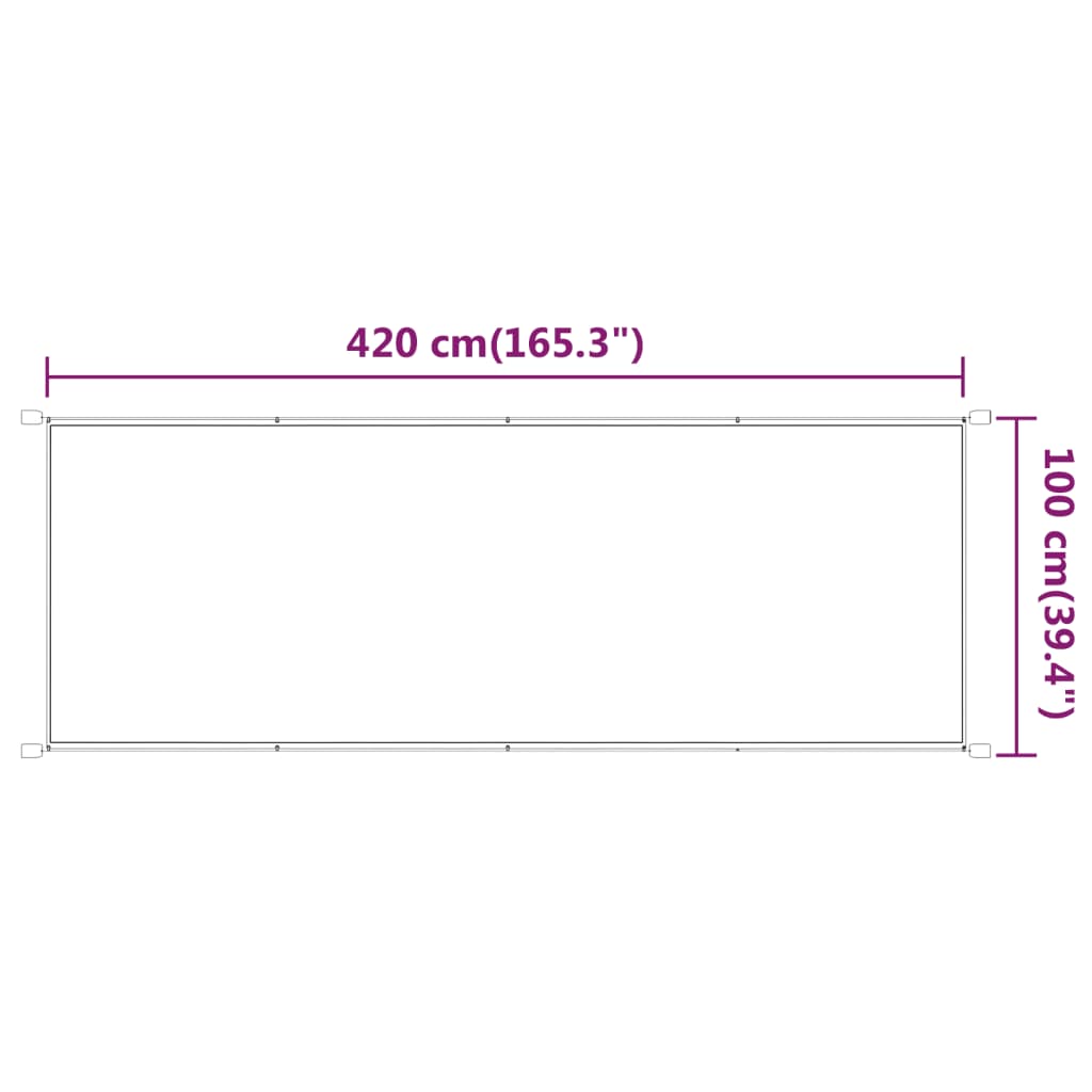 vidaXL Markiza pionowa, jasnozielona, 100x420 cm, tkanina Oxford