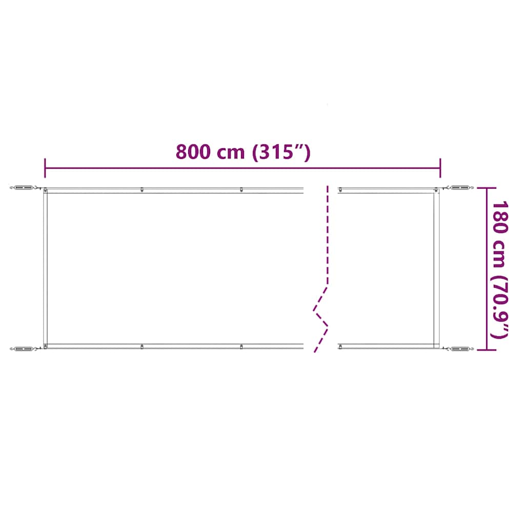 vidaXL Markiza pionowa, niebieska, 180x800 cm, tkanina Oxford