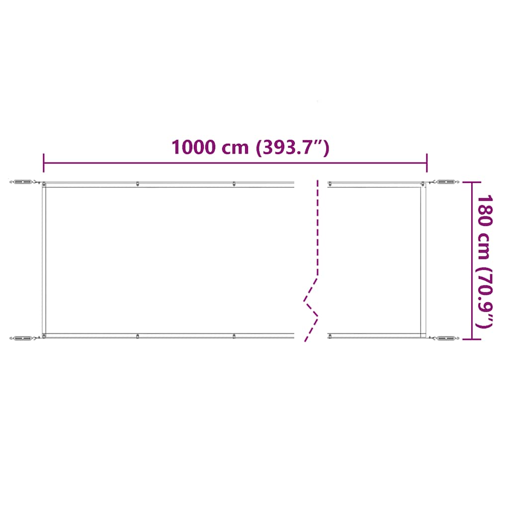 vidaXL Markiza pionowa, niebieska, 180x1000 cm, tkanina Oxford