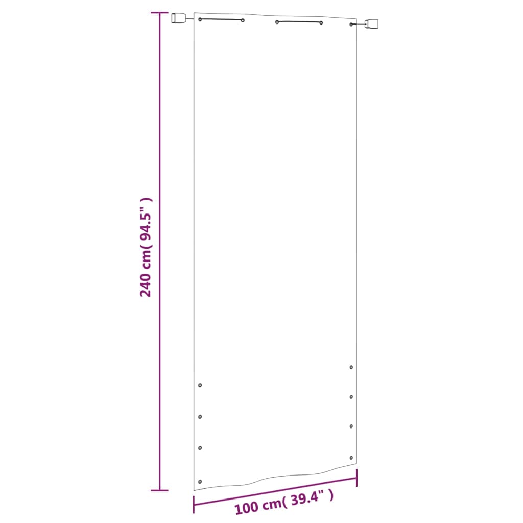vidaXL Parawan balkonowy, jasnozielony, 100x240 cm, tkanina Oxford
