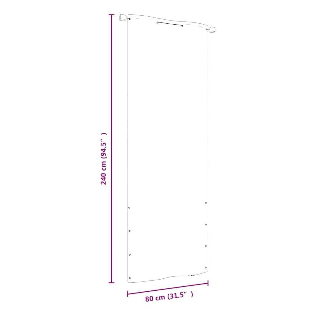 vidaXL Parawan balkonowy, czerwony, 80x240 cm, tkanina Oxford