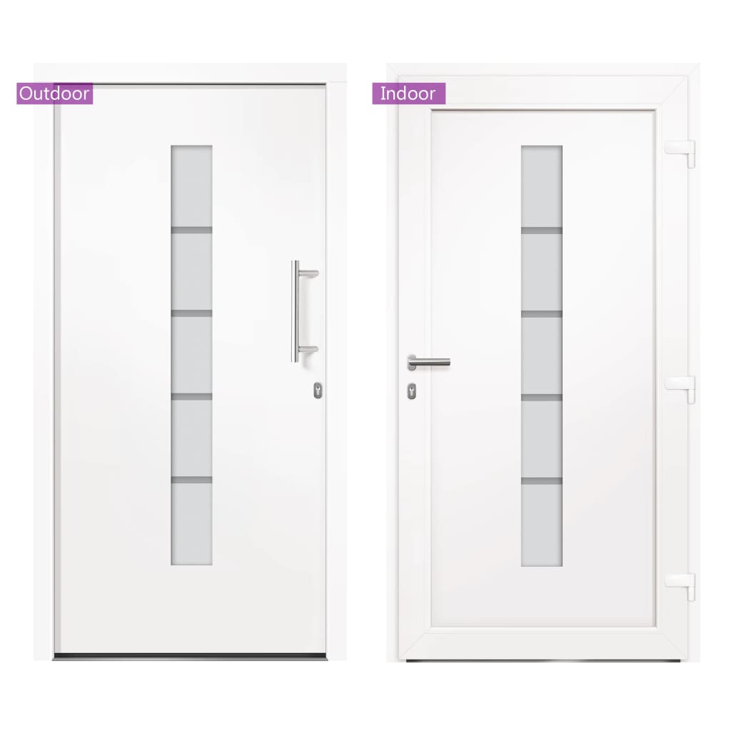 vidaXL Drzwi zewnętrzne, aluminium i PVC, białe, 100x200 cm