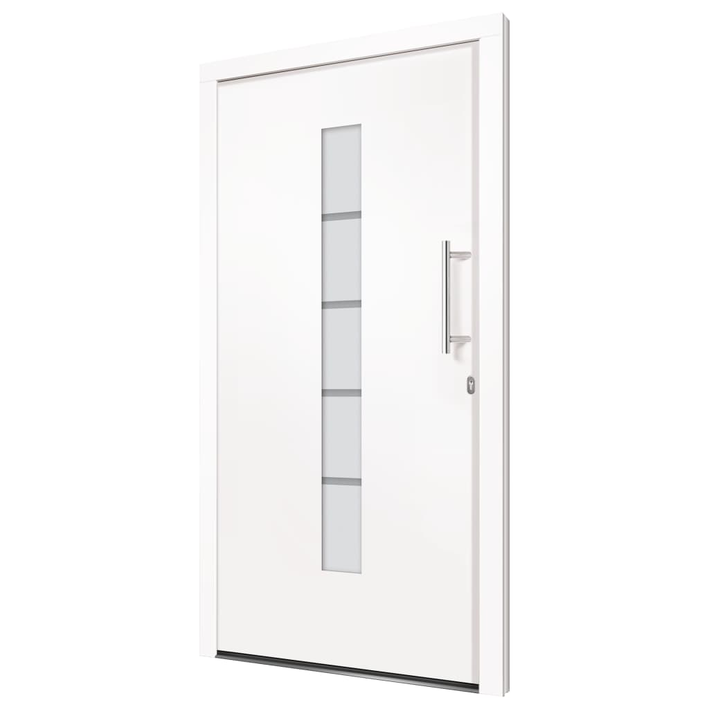 vidaXL Drzwi zewnętrzne, aluminium i PVC, białe, 100x210 cm