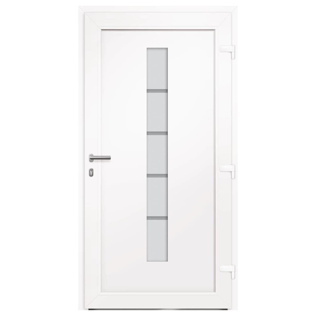 vidaXL Drzwi zewnętrzne, aluminium i PVC, białe, 100x210 cm