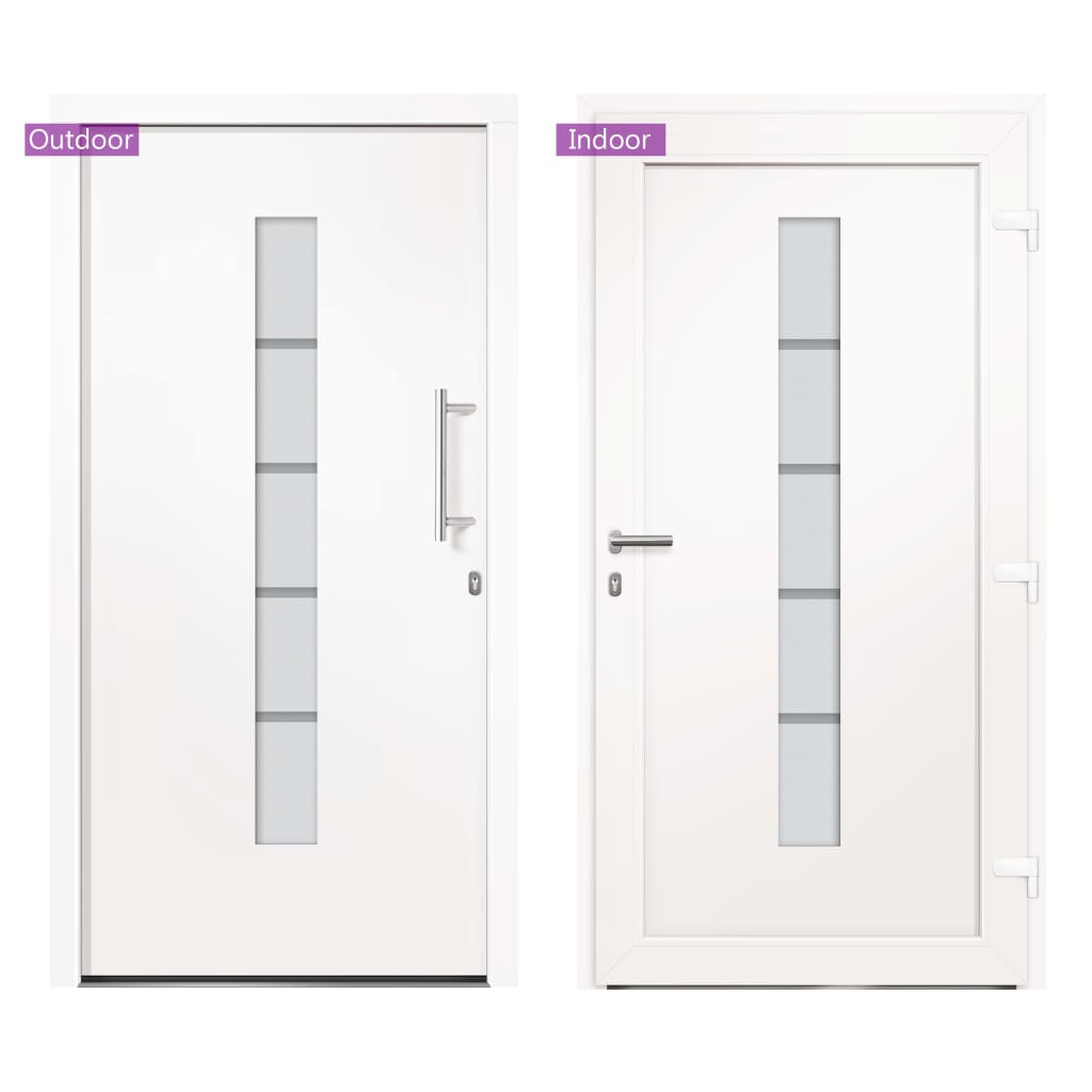 vidaXL Drzwi zewnętrzne, aluminium i PVC, białe, 100x210 cm