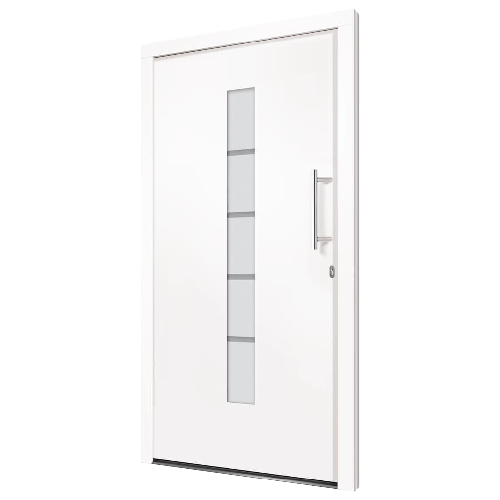 vidaXL Drzwi zewnętrzne, aluminium i PVC, białe, 110x210 cm