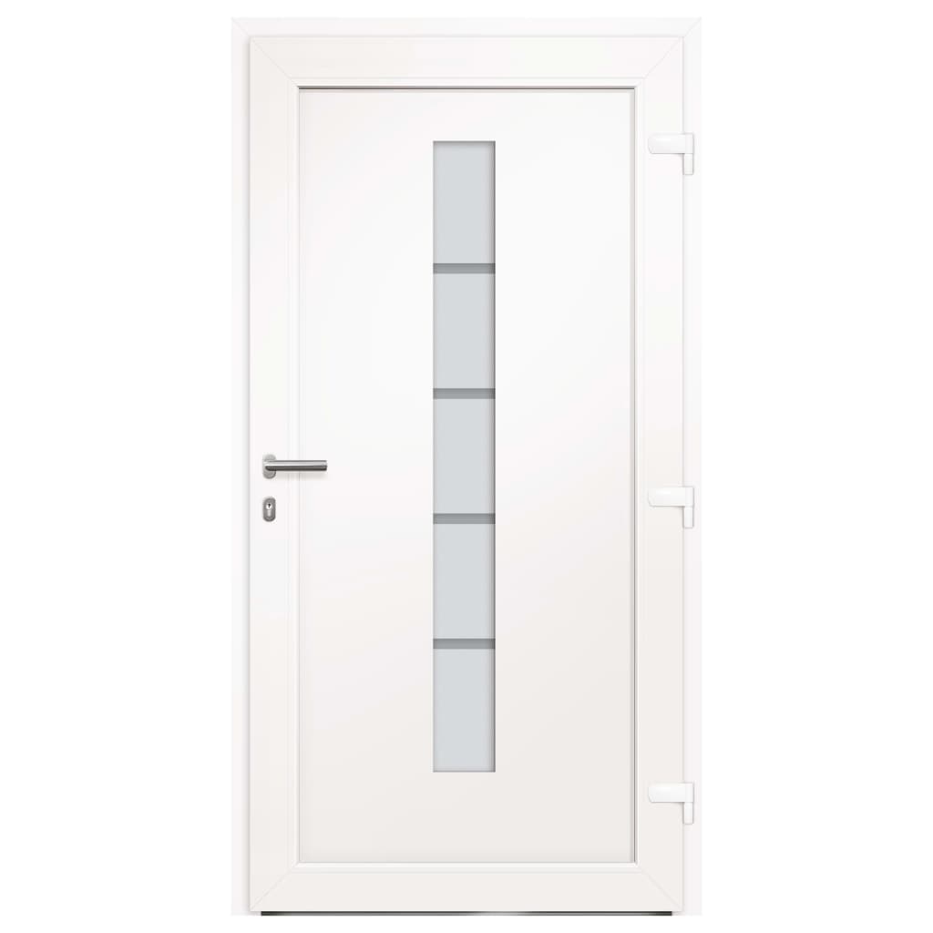 vidaXL Drzwi zewnętrzne, aluminium i PVC, białe, 110x210 cm
