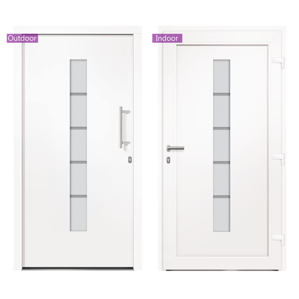 vidaXL Drzwi zewnętrzne, aluminium i PVC, białe, 110x210 cm