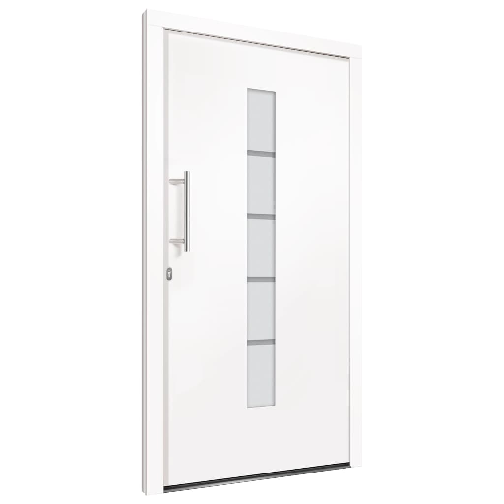 vidaXL Drzwi zewnętrzne, aluminium i PVC, białe, 100x210 cm