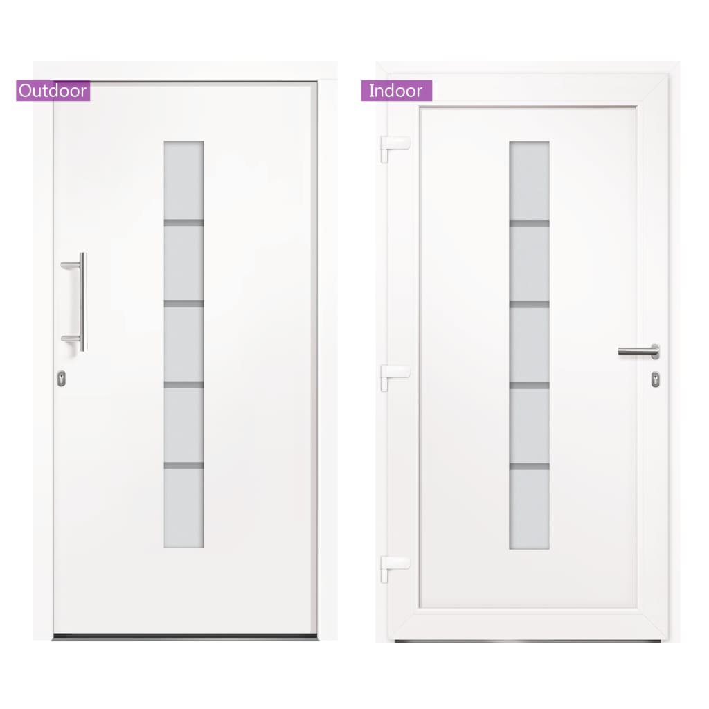vidaXL Drzwi zewnętrzne, aluminium i PVC, białe, 110x210 cm