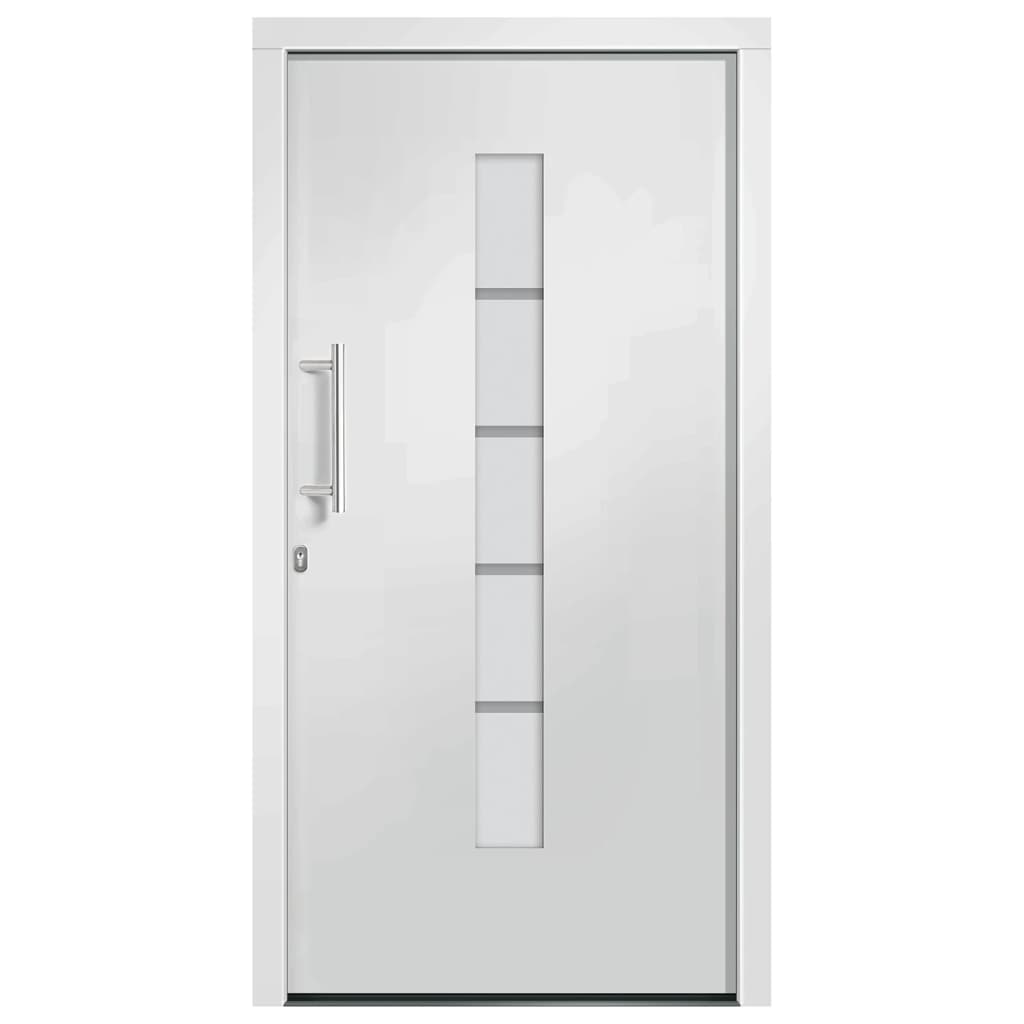 vidaXL Drzwi zewnętrzne, aluminium i PVC, białe, 110x210 cm