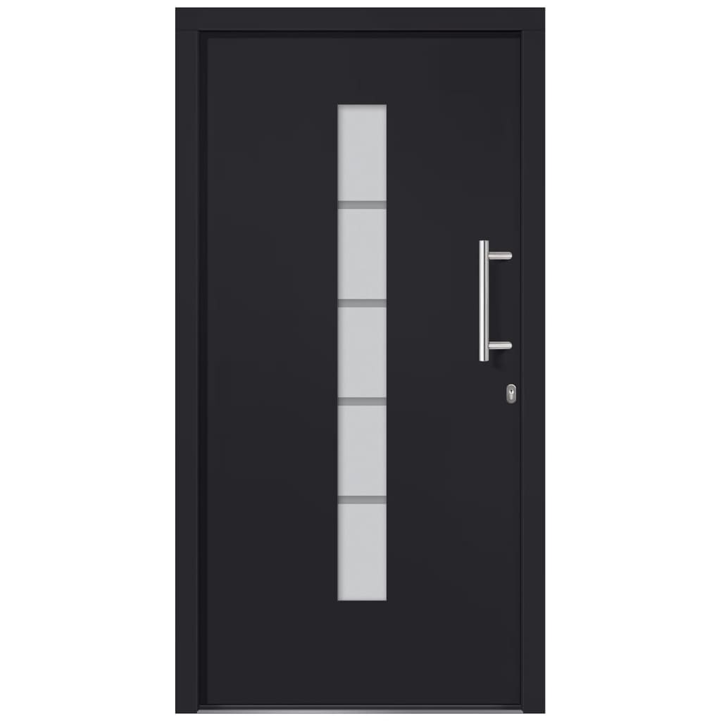 vidaXL Drzwi zewnętrzne, aluminium i PVC, antracytowe, 100x200 cm