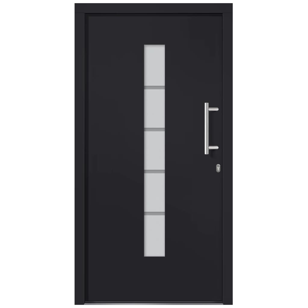 vidaXL Drzwi zewnętrzne, aluminium i PVC, antracytowe, 110x210 cm