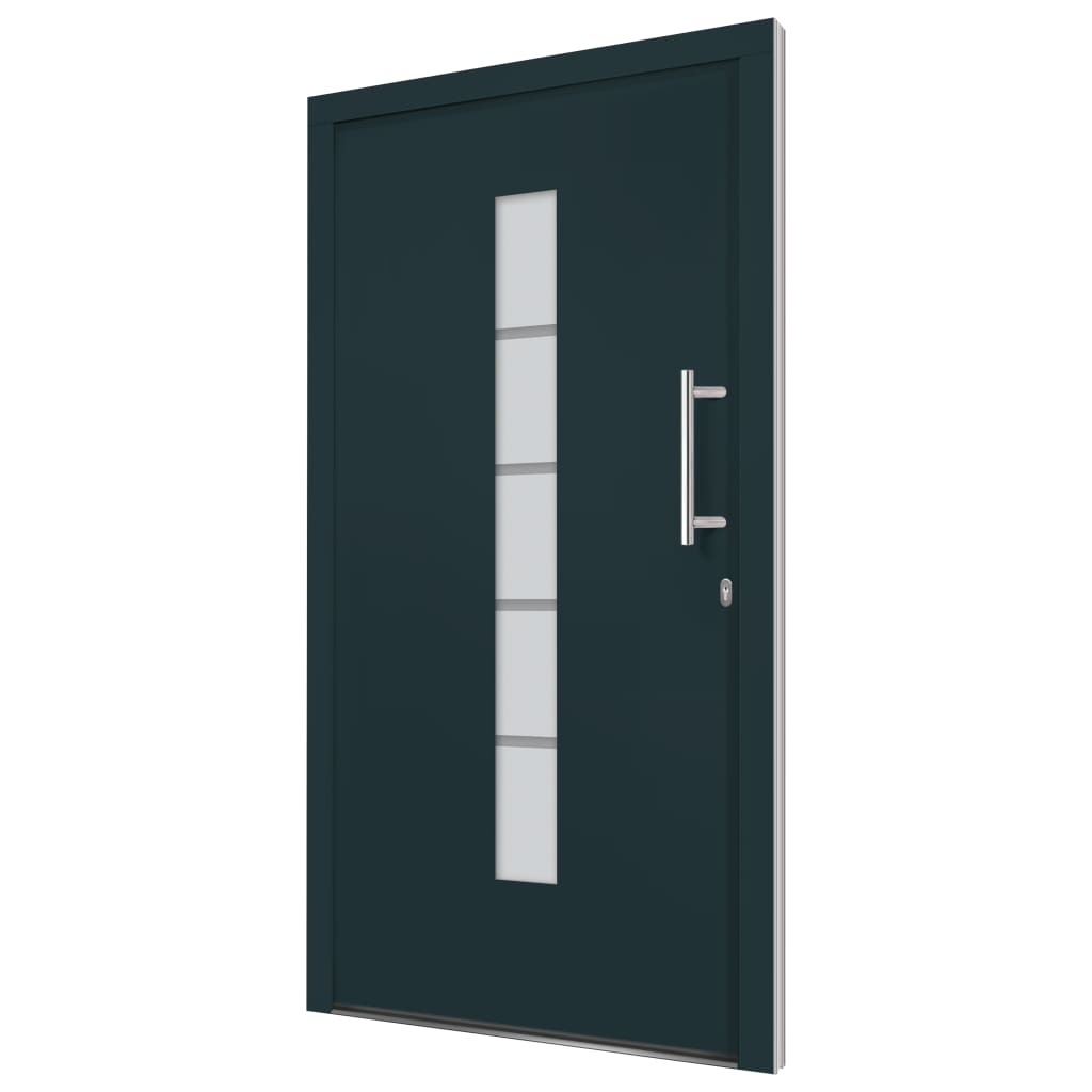 vidaXL Drzwi zewnętrzne, aluminium i PVC, antracytowe, 110x210 cm