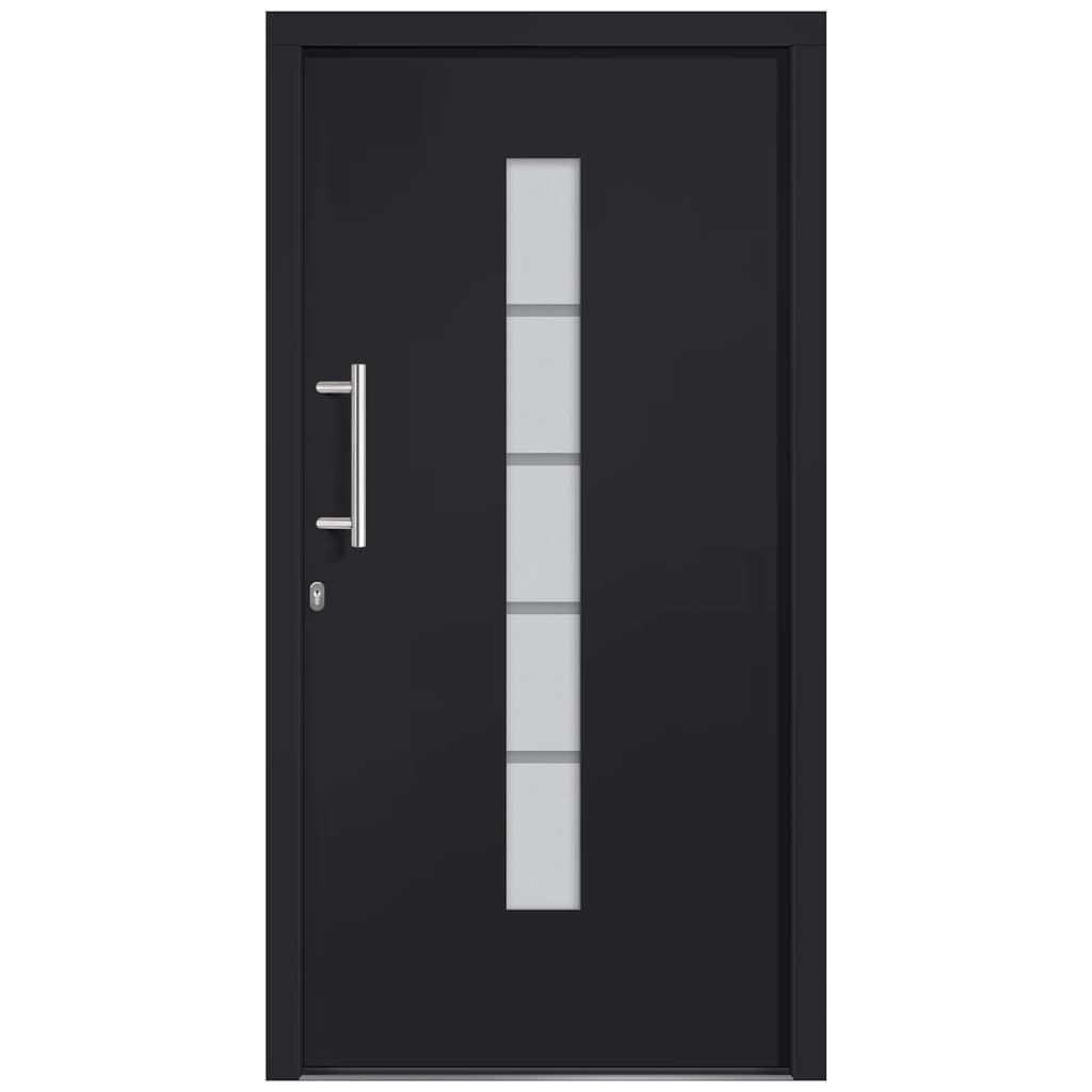 vidaXL Drzwi zewnętrzne, aluminium i PVC, antracytowe, 100x200 cm