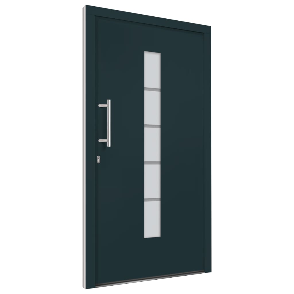 vidaXL Drzwi zewnętrzne, aluminium i PVC, antracytowe, 110x210 cm
