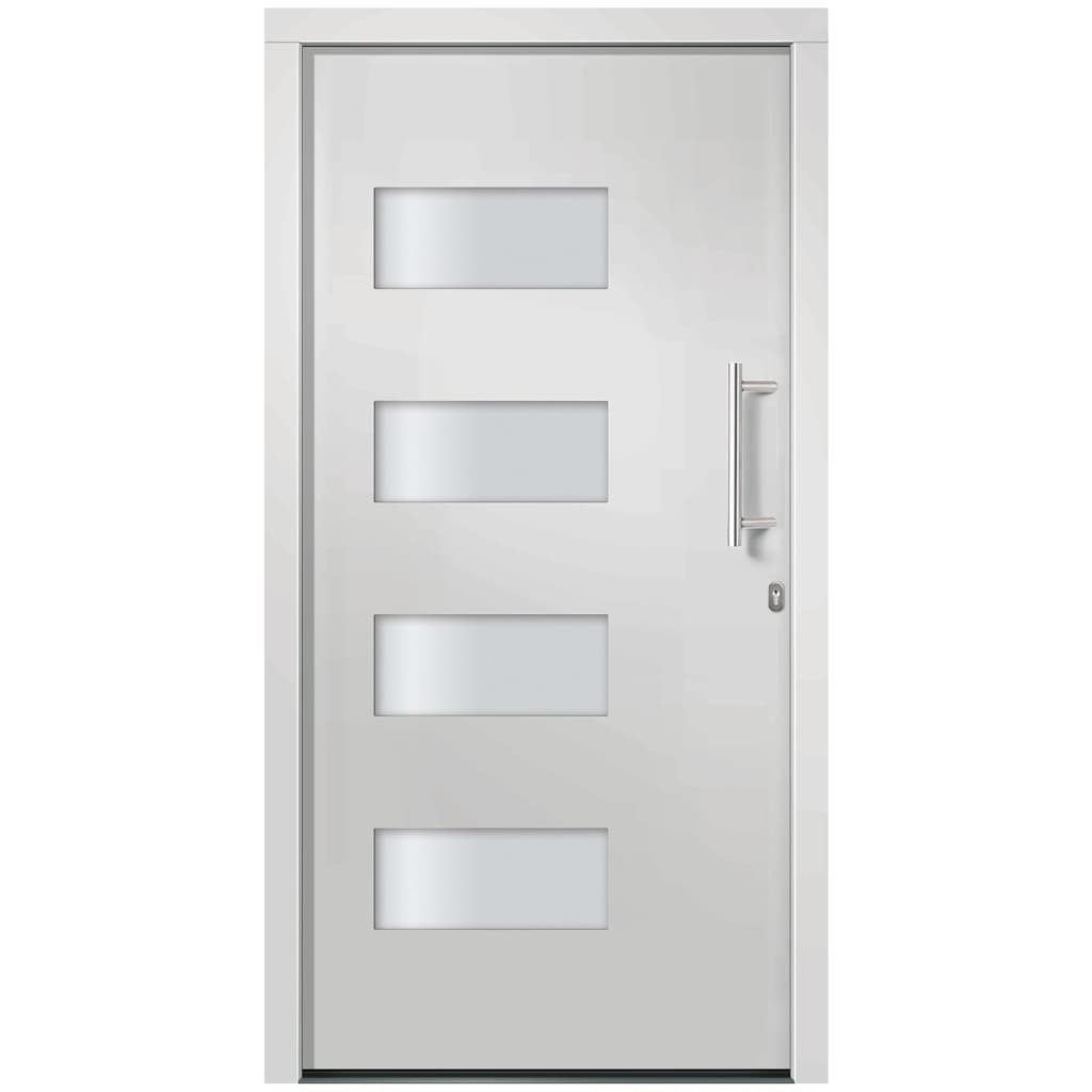 vidaXL Drzwi zewnętrzne, aluminium i PVC, białe, 100x210 cm