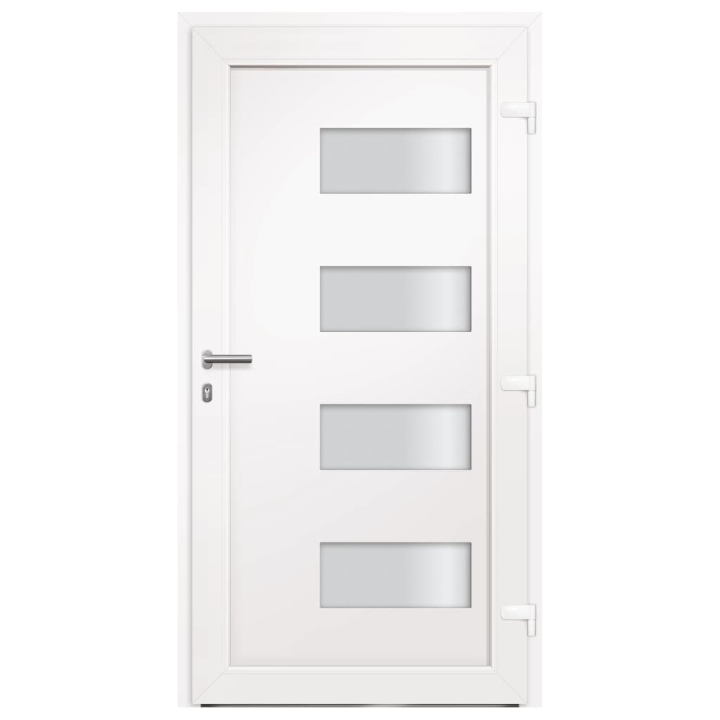 vidaXL Drzwi zewnętrzne, aluminium i PVC, białe, 100x210 cm
