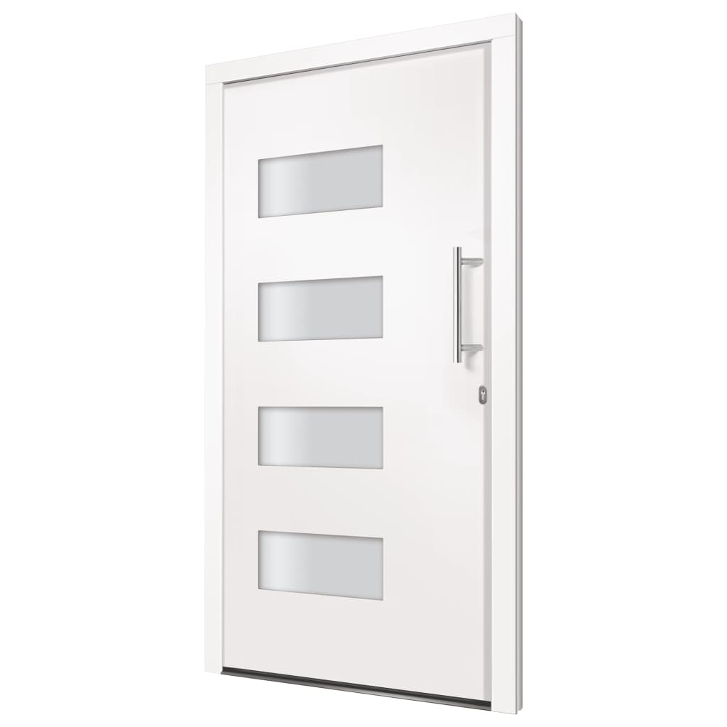 vidaXL Drzwi zewnętrzne, aluminium i PVC, białe, 100x210 cm