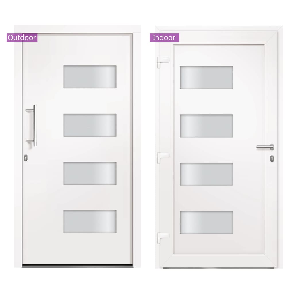 vidaXL Drzwi zewnętrzne, aluminium i PVC, białe, 100x210 cm