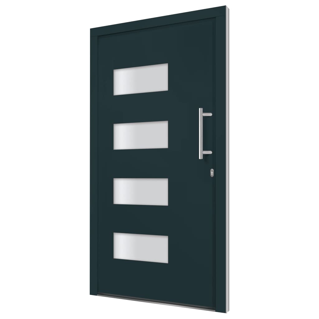 vidaXL Drzwi frontowe, aluminium i PVC, antracytowe, 100x200 cm