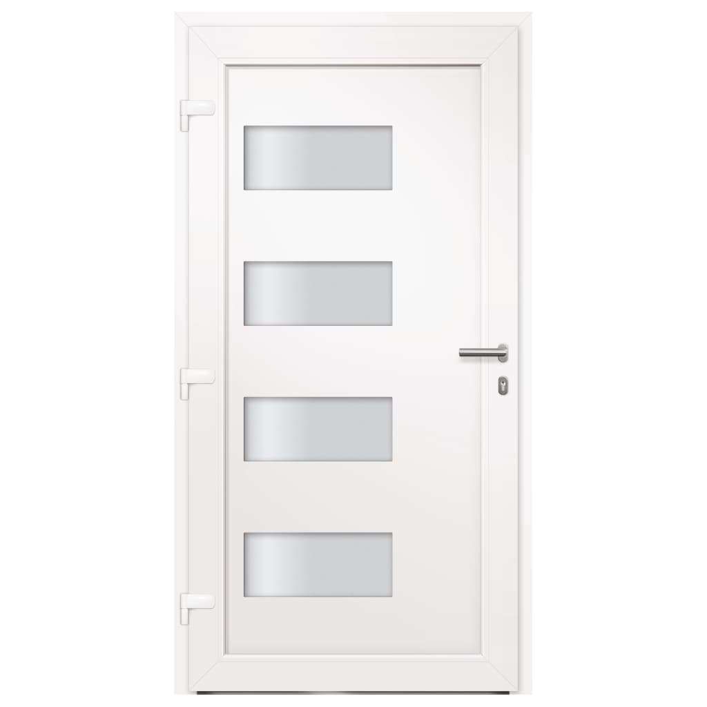 vidaXL Drzwi frontowe, aluminium i PVC, antracytowe, 100x210 cm