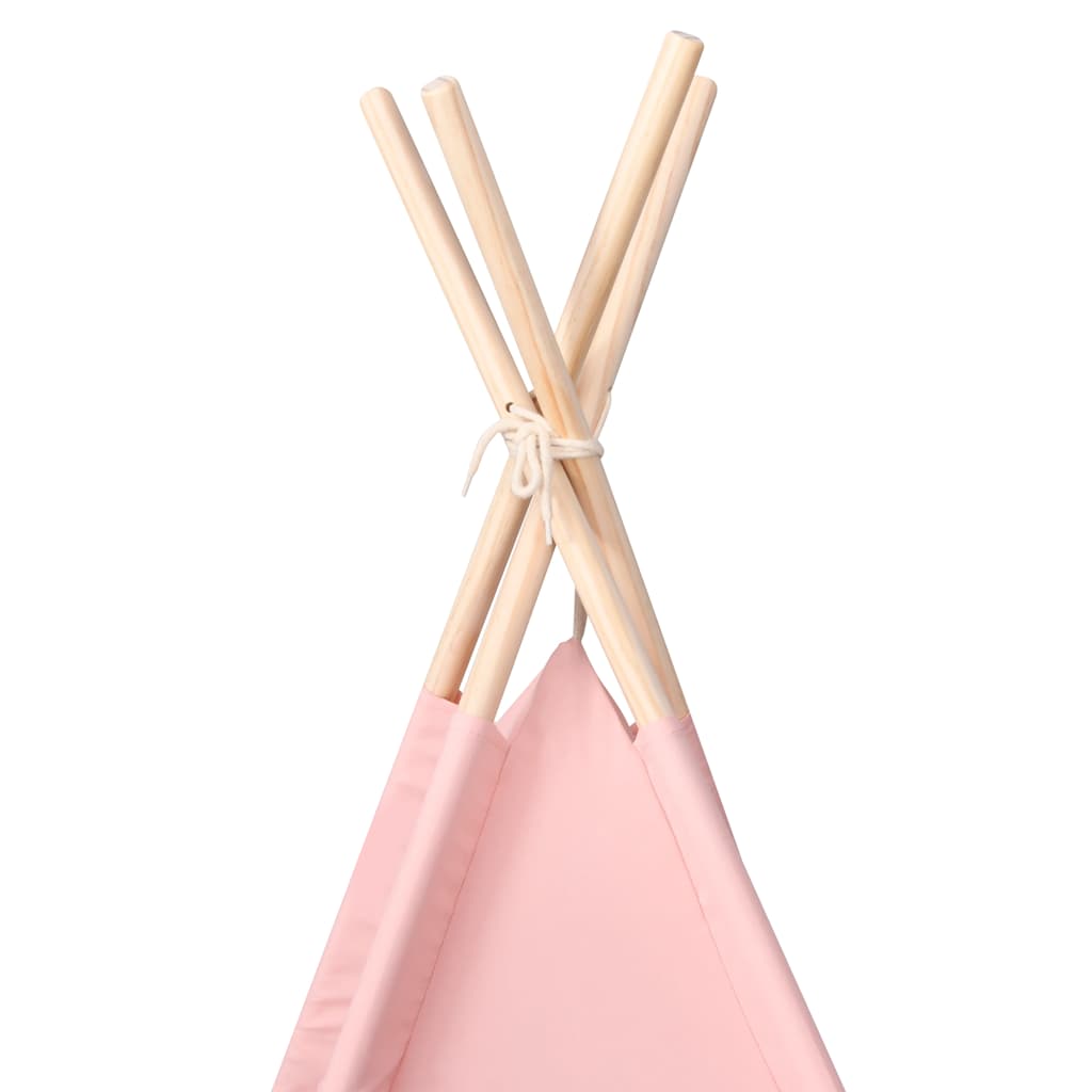 vidaXL Namiot dziecięcy tipi, z torbą, peach skin, róż, 120x120x150 cm