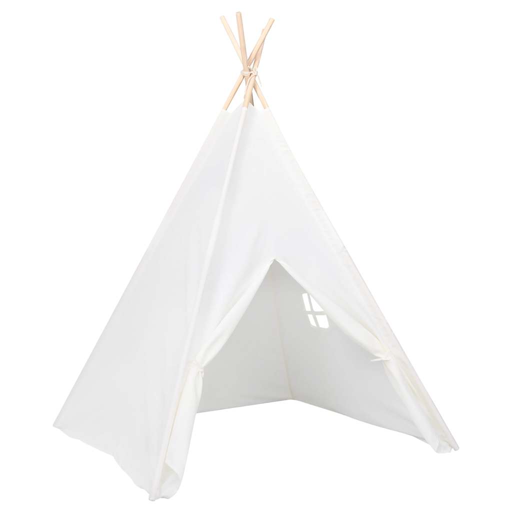 vidaXL Biały namiot dziecięcy tipi, z torbą, peach skin, 120x120x150cm