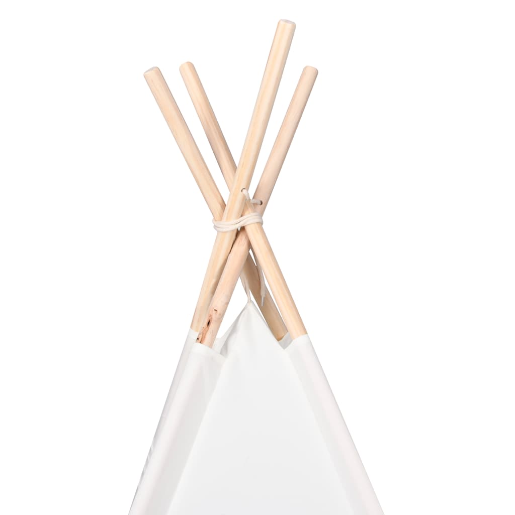 vidaXL Biały namiot dziecięcy tipi, z torbą, peach skin, 120x120x150cm