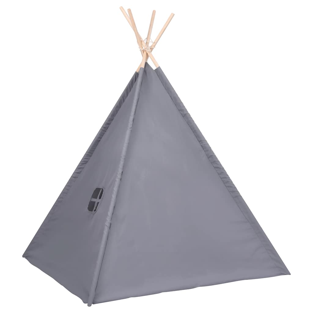 vidaXL Szary namiot dziecięcy tipi, z torbą, peach skin, 120x120x150cm
