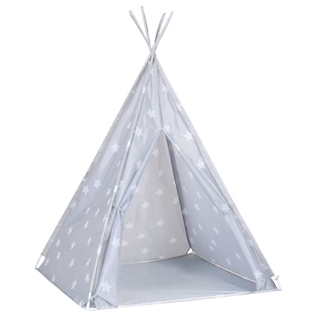 vidaXL Namiot tipi dla dzieci, torba, poliester, szary, 115x115x160 cm