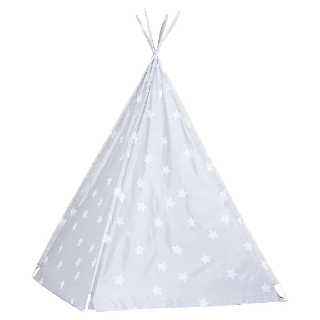 vidaXL Namiot tipi dla dzieci, torba, poliester, szary, 115x115x160 cm