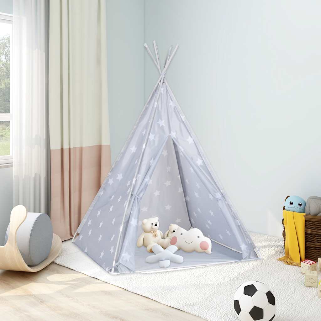 vidaXL Namiot tipi dla dzieci, torba, poliester, szary, 115x115x160 cm