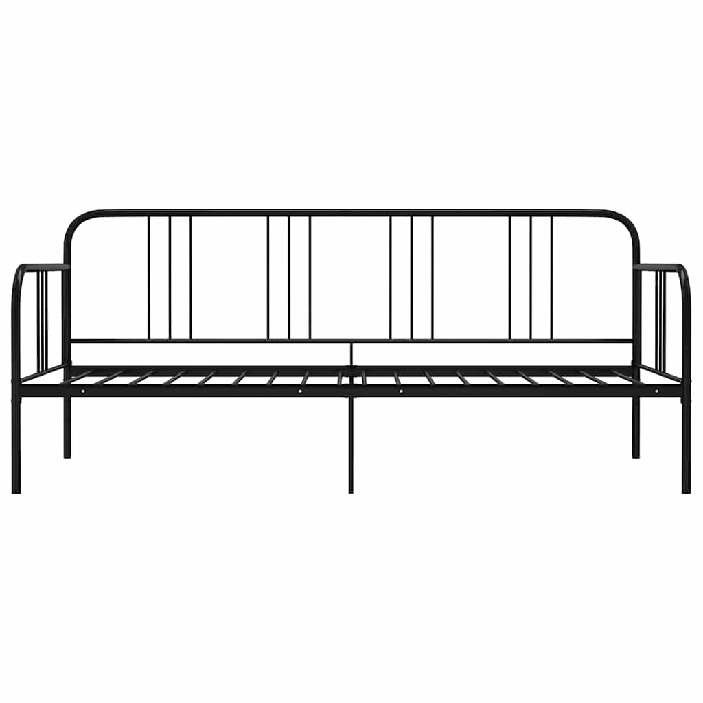 vidaXL Rama sofy, czarna, metalowa, 90x200 cm