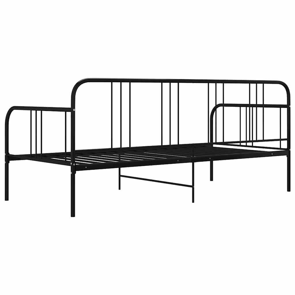 vidaXL Rama sofy, czarna, metalowa, 90x200 cm