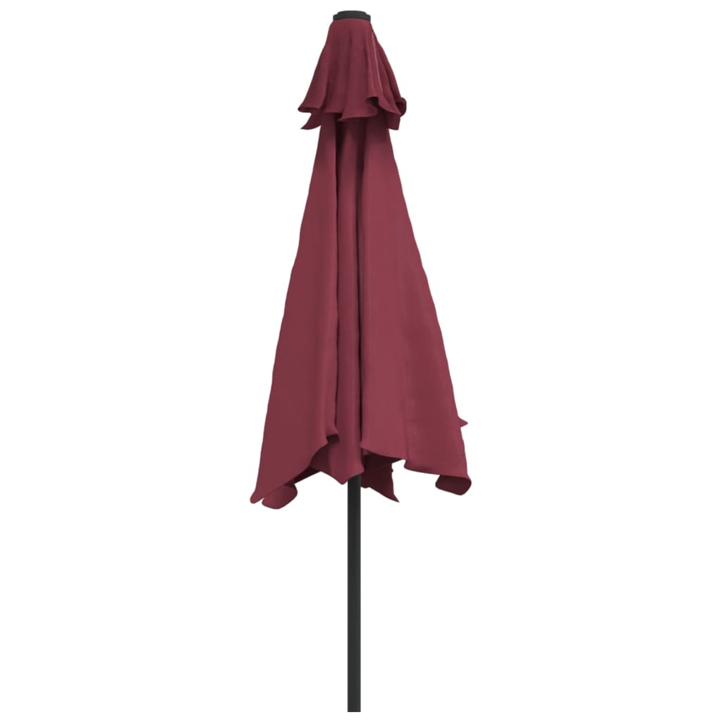 vidaXL Parasol ogrodowy na metalowym słupku, bordowy, 300 cm