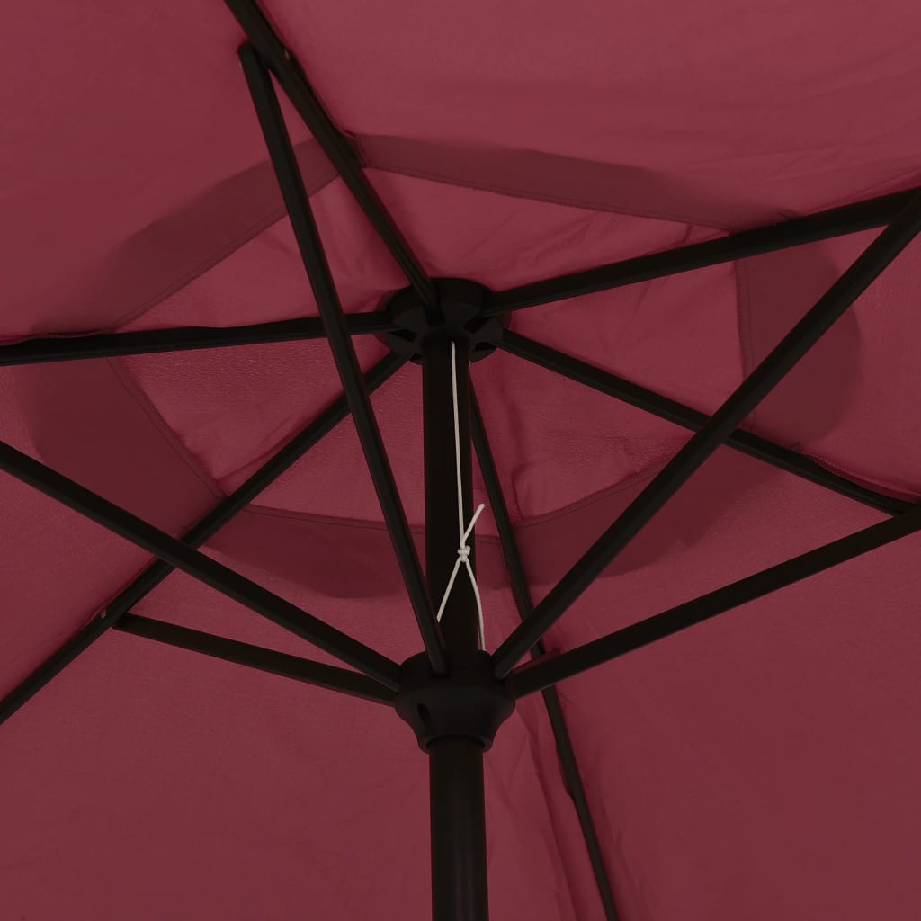vidaXL Parasol ogrodowy na metalowym słupku, bordowy, 300 cm
