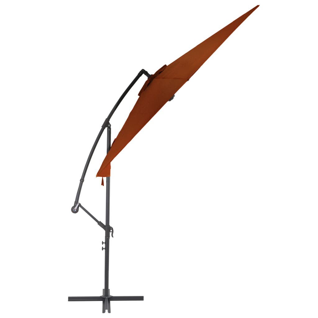 vidaXL Parasol wiszący z aluminiowym słupkiem, 300 cm, terakota