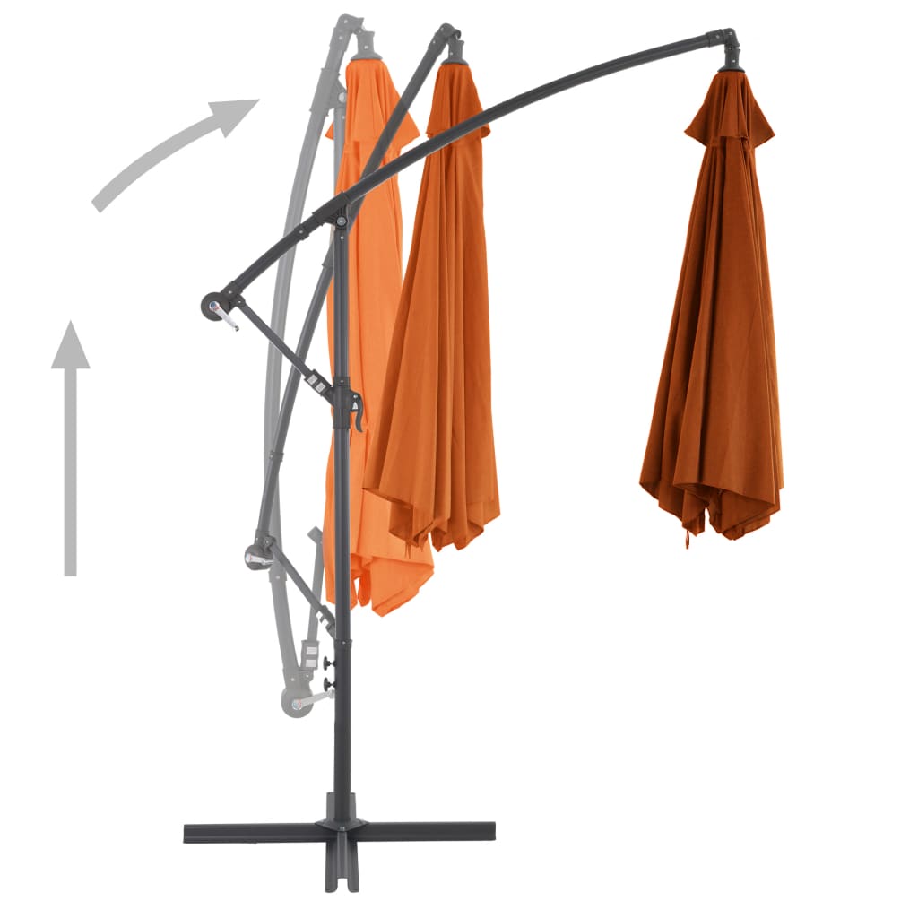 vidaXL Parasol wiszący z aluminiowym słupkiem, 300 cm, terakota