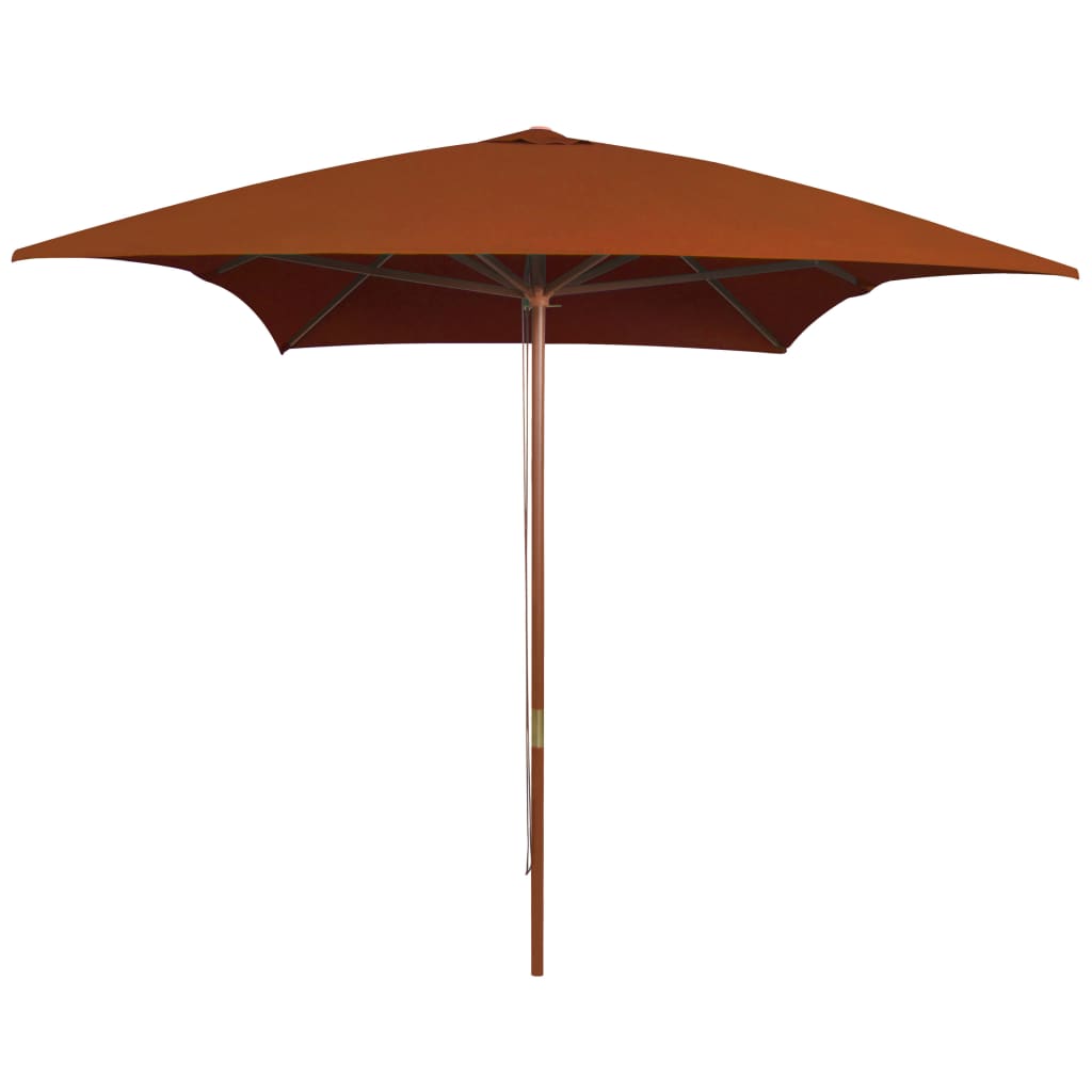vidaXL Parasol ogrodowy na drewnianym słupku, terakota, 200x300 cm