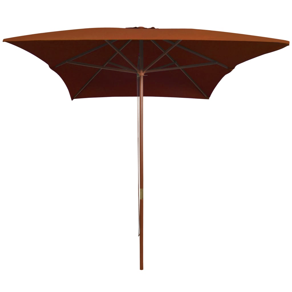 vidaXL Parasol ogrodowy na drewnianym słupku, terakota, 200x300 cm