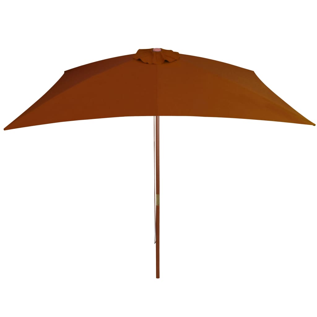 vidaXL Parasol ogrodowy na drewnianym słupku, terakota, 200x300 cm