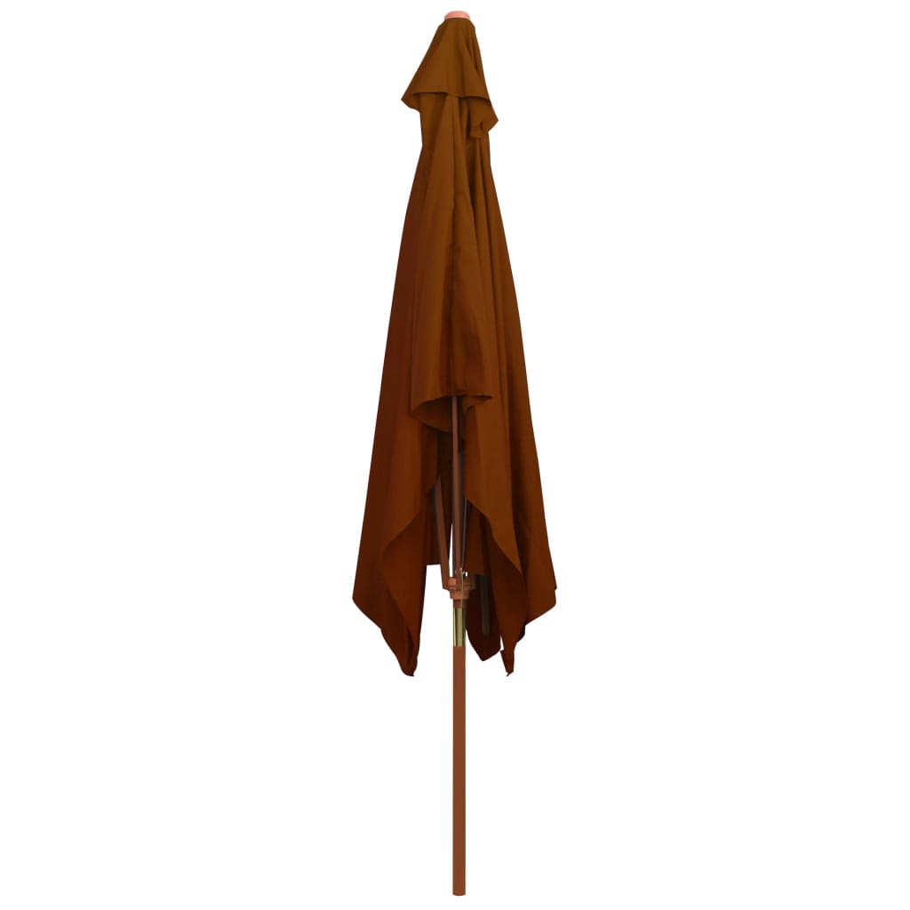 vidaXL Parasol ogrodowy na drewnianym słupku, terakota, 200x300 cm