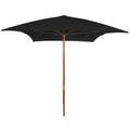 vidaXL Parasol ogrodowy na drewnianym słupku, czarny, 200x300 cm