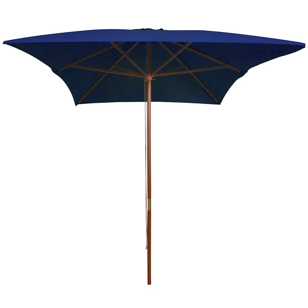 vidaXL Parasol ogrodowy na drewnianym słupku, niebieski, 200x300 cm