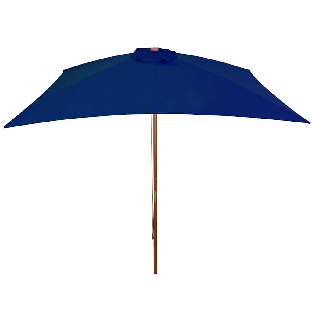 vidaXL Parasol ogrodowy na drewnianym słupku, niebieski, 200x300 cm