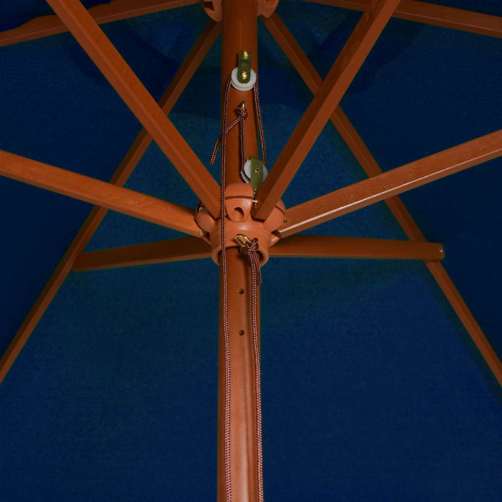 vidaXL Parasol ogrodowy na drewnianym słupku, niebieski, 200x300 cm