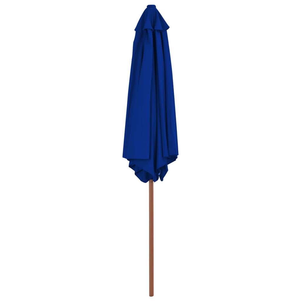 vidaXL Parasol ogrodowy na drewnianym słupku, niebieski, 270 cm